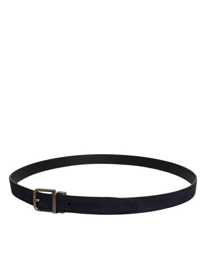 Black Goat Leather Metal Buckle Classic Belt