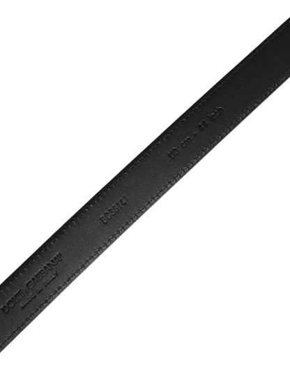 Black Goat Leather Metal Buckle Classic Belt