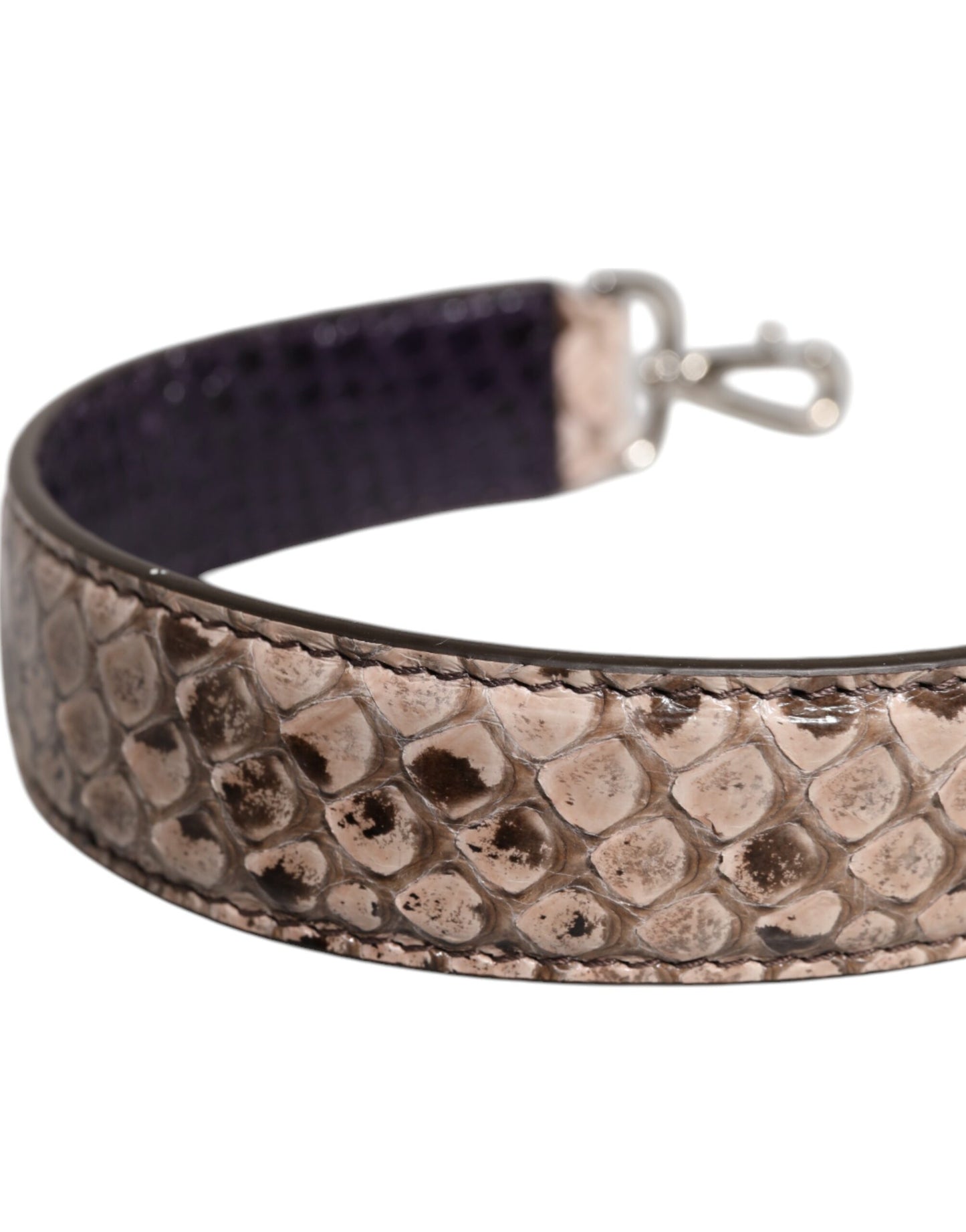 Black Cream Exotic Leather Bag Shoulder Strap