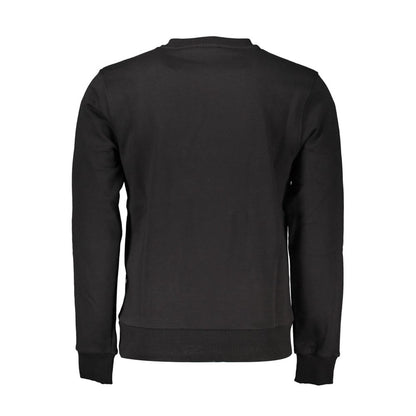 Black Cotton Men Sweatshirt