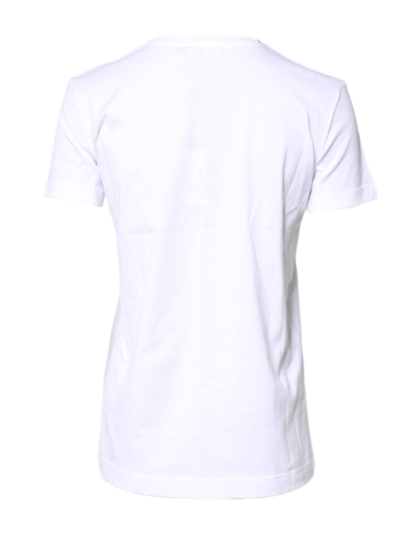 White Cotton Crew Neck Short Sleeves T-shirt