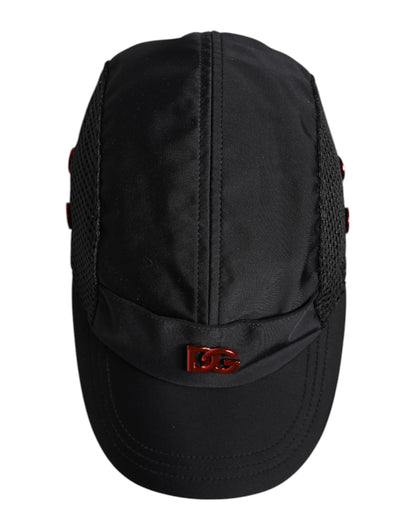 Black Nylon DG Logo 6 Panels Baseball Cap