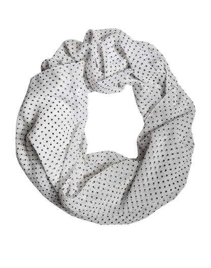 White Polka Dots Polyester Wrap Shawl Scarf