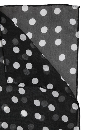 Black Polka Dots Polyester Wrap Shawl Scarf