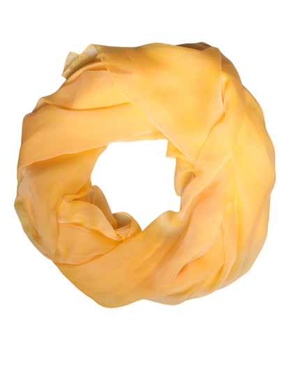 Yellow Silk Rectangle Wrap Shawl Scarf