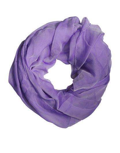 Purple Silk Rectangle Wrap Shawl Scarf