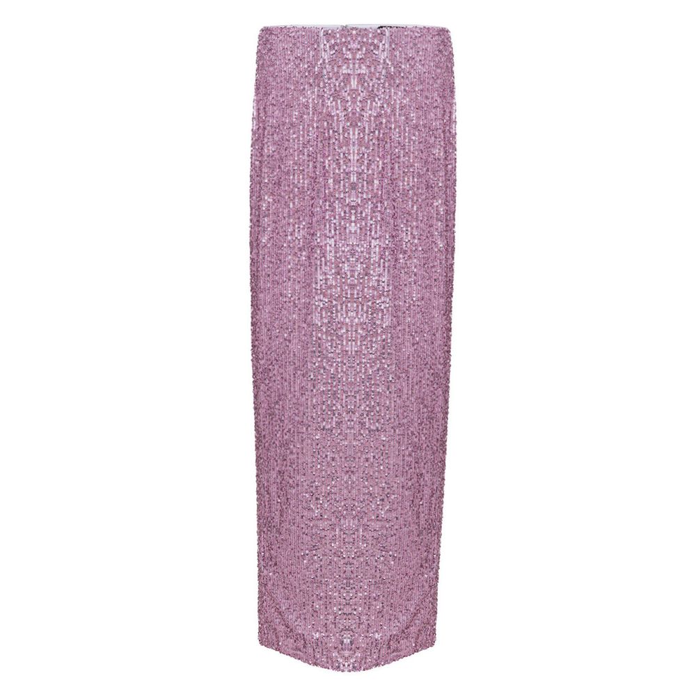 Pink Polyester Long Skirt