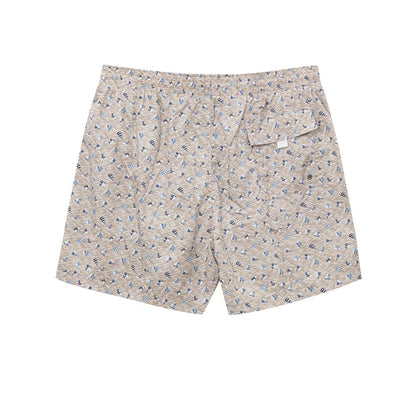 Beige Polyester Swim Shorts