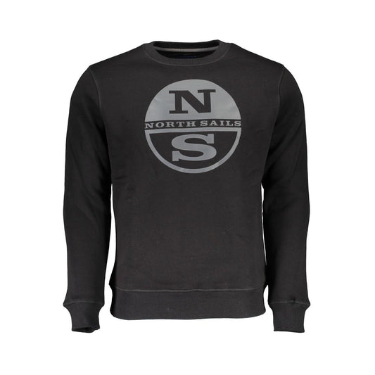 Black Cotton Men Sweatshirt