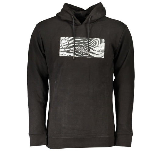 Black Cotton Men's Hooded Sweatshirt