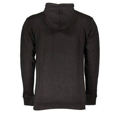 Black Cotton Men's Hooded Sweatshirt