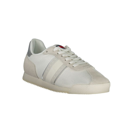 White Polyester Women Sneaker