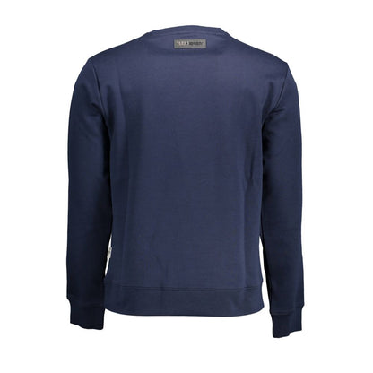 Blue Cotton Men Sweater