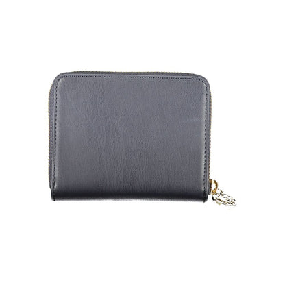 Blue Polyurethane Women Wallet