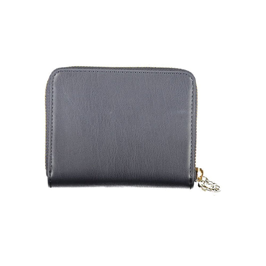 Blue Polyurethane Women Wallet
