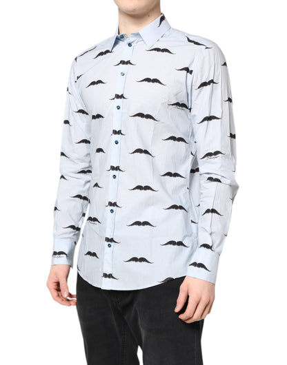 Light Blue Cotton MARTINI Formal Dress Shirt