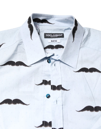 Light Blue Cotton MARTINI Formal Dress Shirt