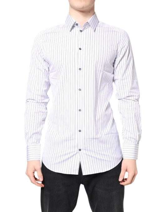 White Stripes GOLD Cotton Formal Shirt