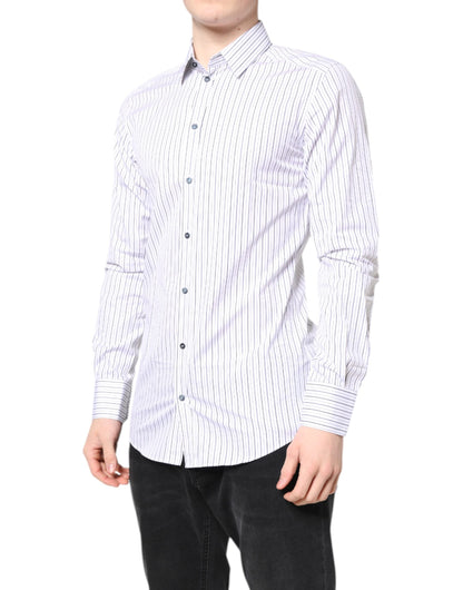 White Stripes GOLD Cotton Formal Shirt
