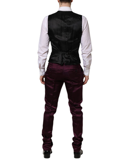 Dark Purple Silk 3Piece Single Breasted Suit