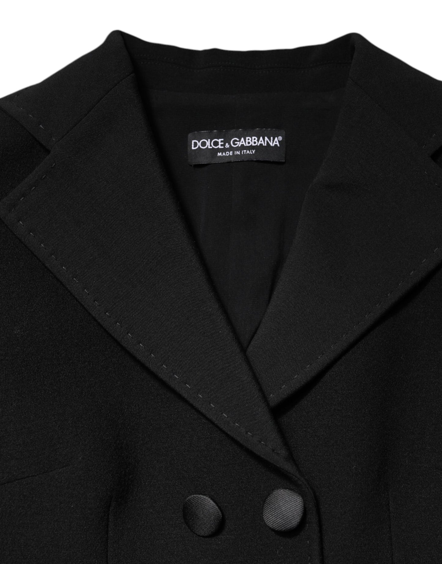 Black Wool Double Breasted Coat Jacket
