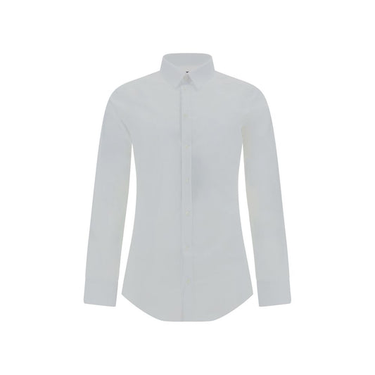 White Elastane Dress Shirt