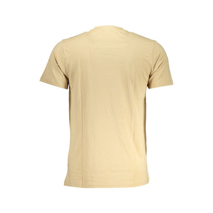 Beige Cotton Men T-Shirt
