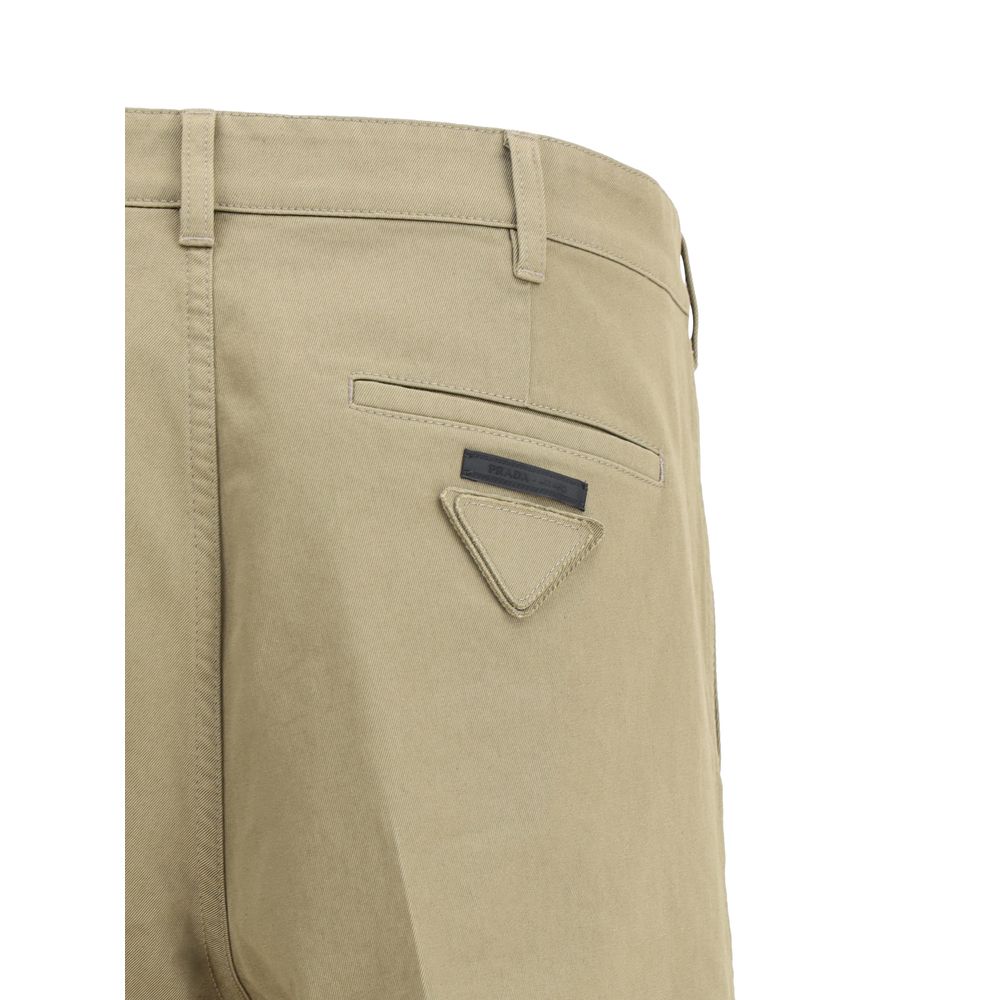 Beige Cotton Chino Pants