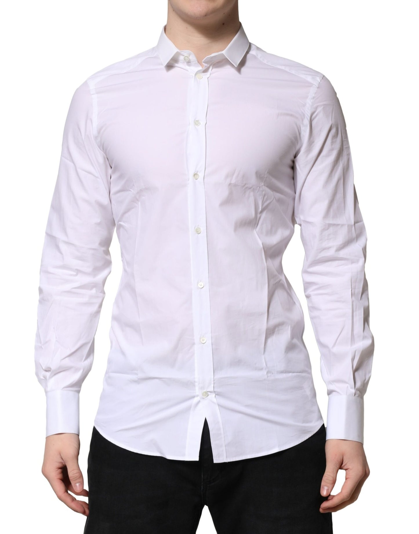 White Cotton GOLD Long Sleeves Formal Shirt