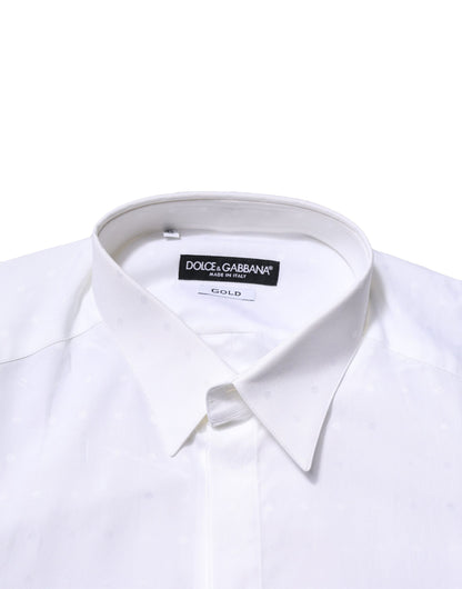 White Cotton GOLD Long Sleeves Formal Shirt