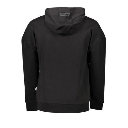 Black Cotton Men Sweatshirt