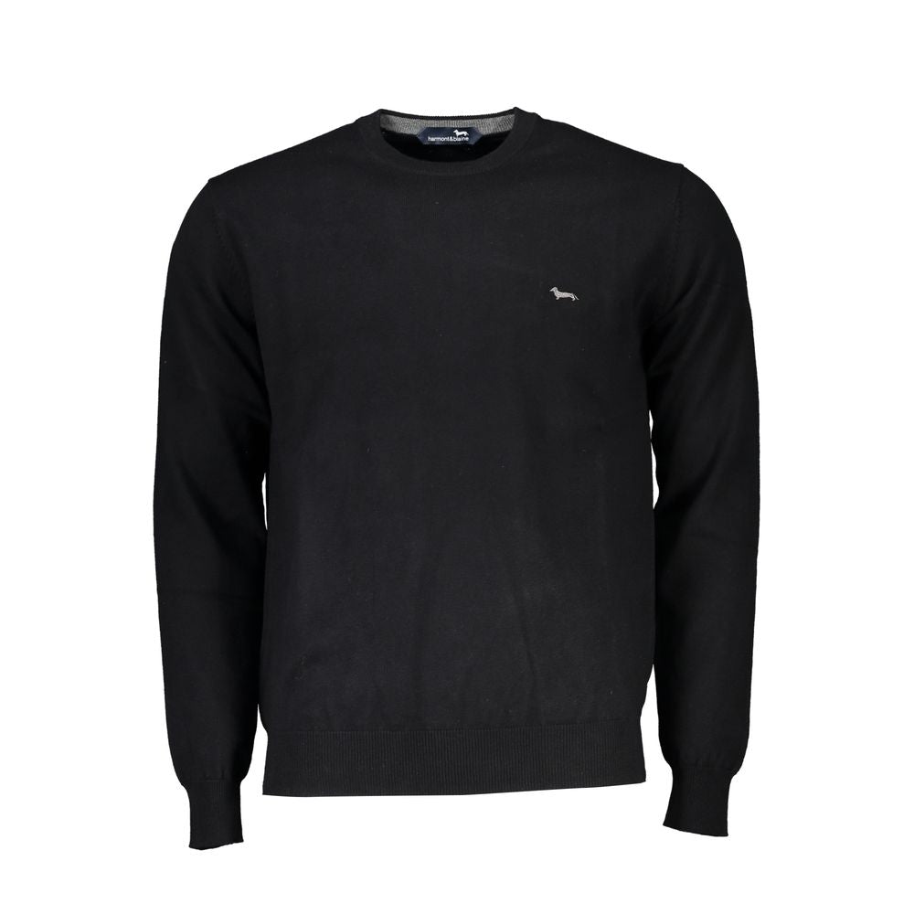 Black Cotton Men Sweater