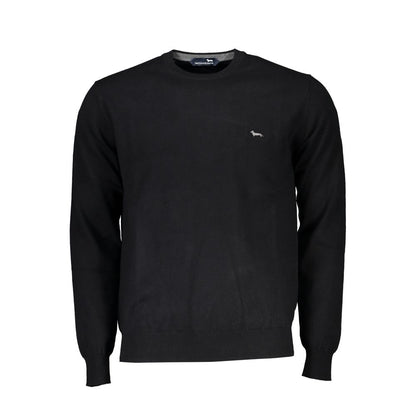 Black Cotton Men Sweater