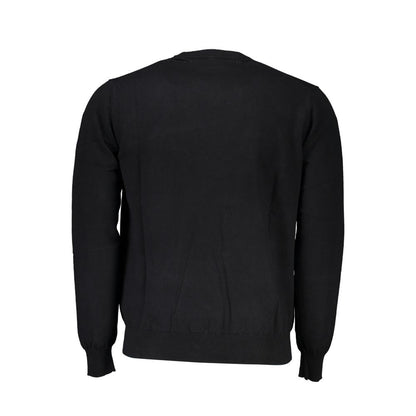 Black Cotton Men Sweater