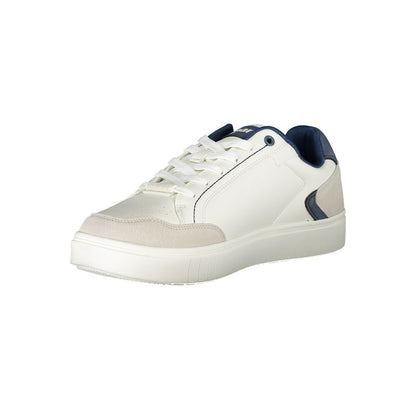 White Polyurethane Men Sneaker