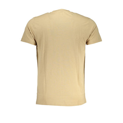 Beige Cotton Men T-Shirt