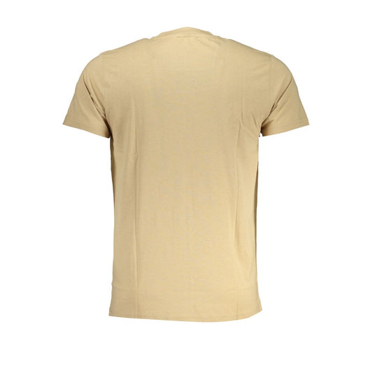 Beige Cotton Men T-Shirt