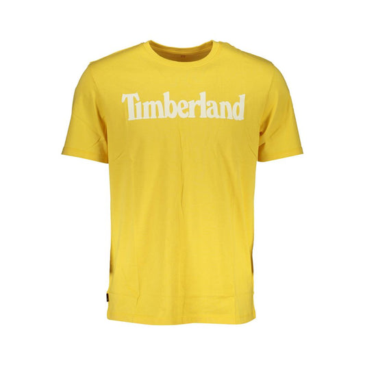 Yellow Cotton Men T-Shirt