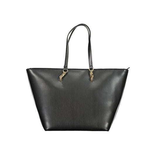 Black Polyurethane Women Handbag