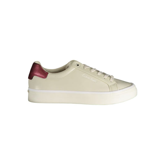 Beige Leather Women Sneaker