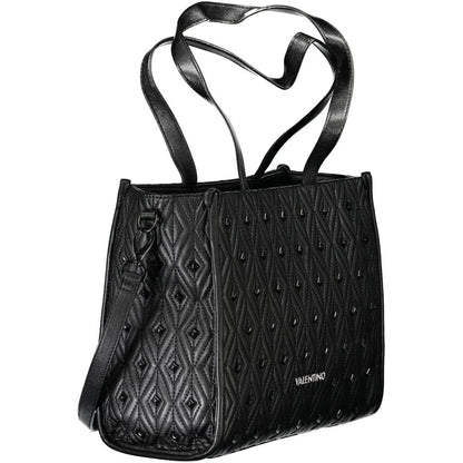 Black Polyurethane Women Handbag