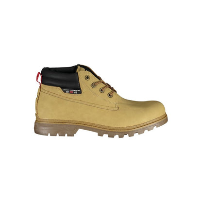 Beige Polyurethane Men Ankle Boot