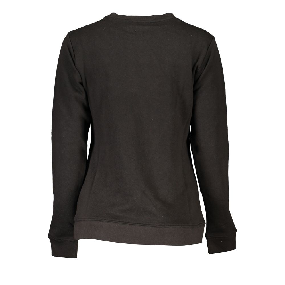 Black Cotton Women Sweatshirt
