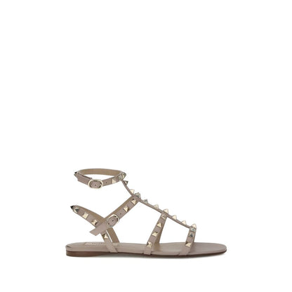 Gray Calf Leather Bos Taurus Flat Sandals