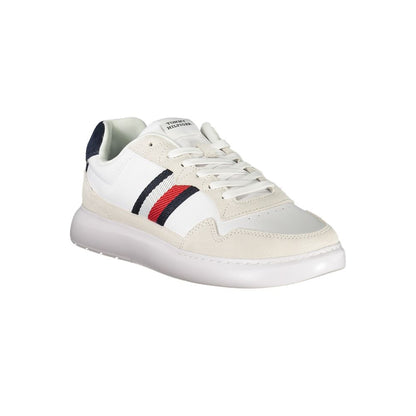 White Polyurethane Men Sneaker
