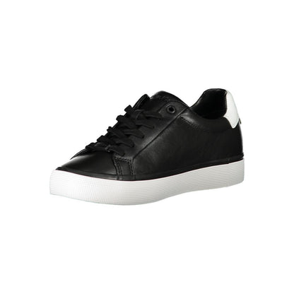 Black Leather Women Sneaker