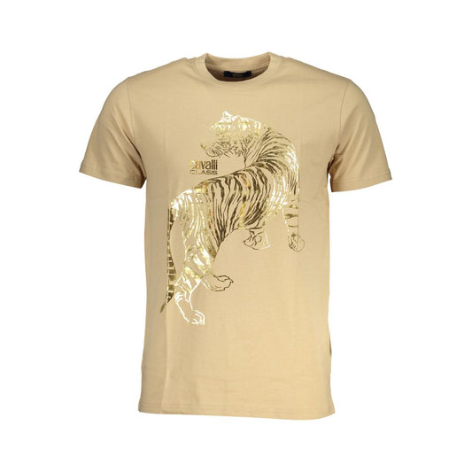 Beige Cotton Men T-Shirt