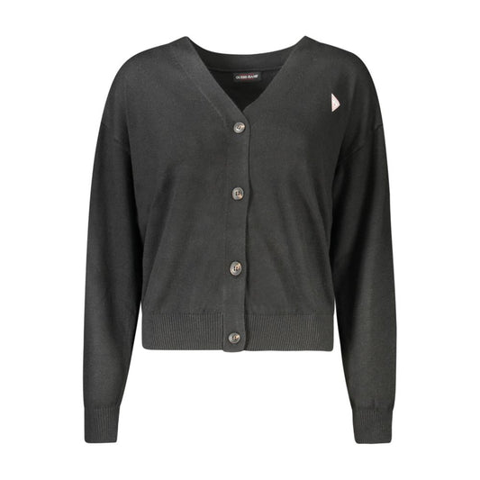 Black Polyester Women's Cardigan