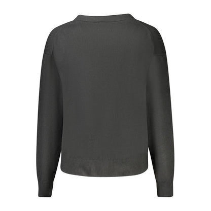 Black Polyester Women's Cardigan