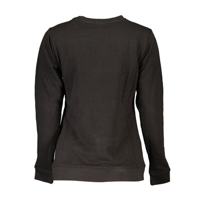 Black Cotton Women Sweatshirt